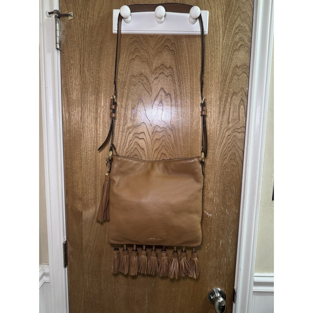 Michael Kors Camel Brown Tasseled Crossbody Purse Braid Strap Design Western - Picture 8 of 16